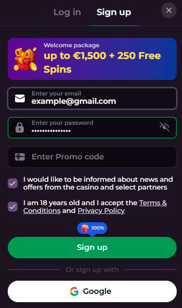 sign up rockyspin casino